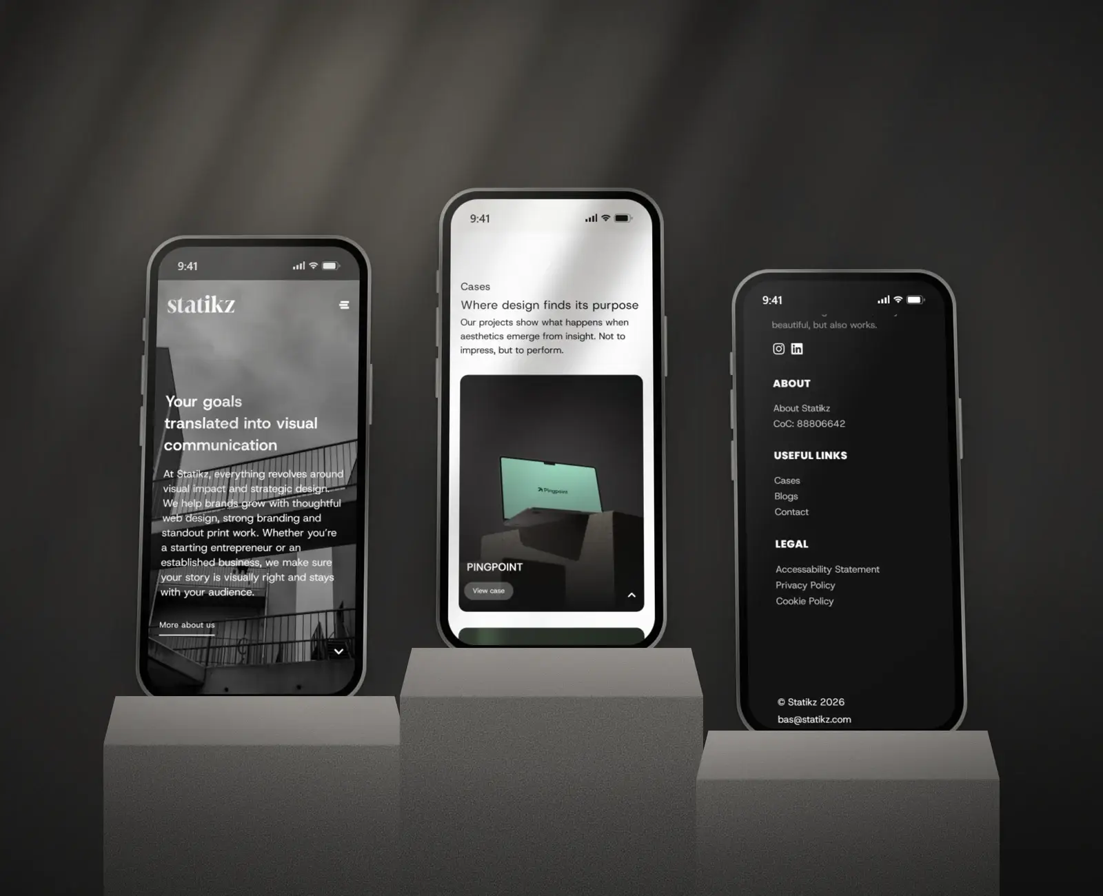 De Statikz-site op twee telefoonschermen